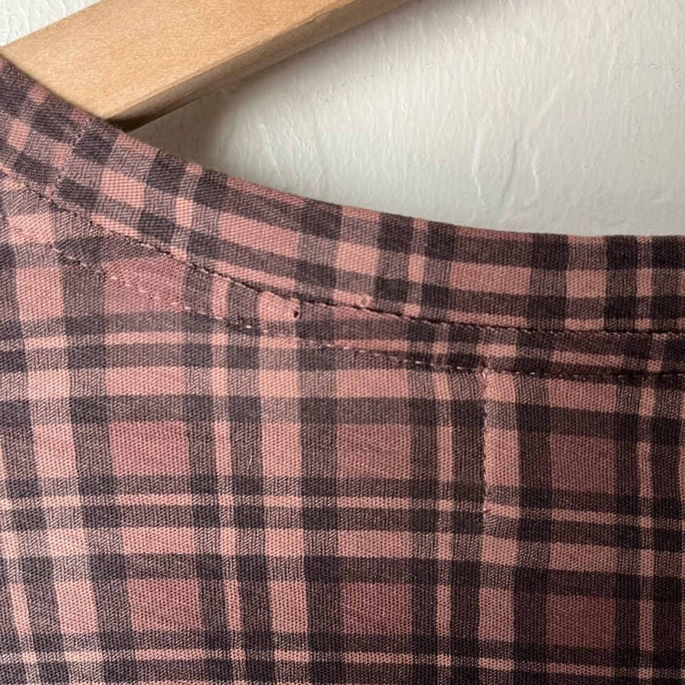 Nation LTD Romy Puff Long Sleeve Plaid Top Tartan Plaid Size Small - Picture 6 of 8